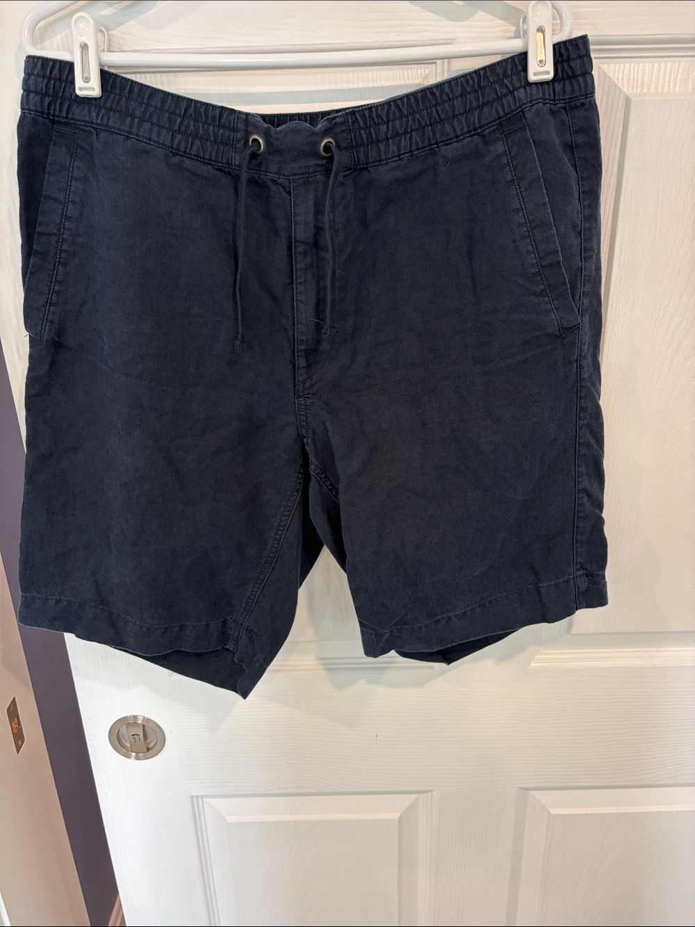 Polo Ralph Lauren Navy Elastic-Waist Linen Shorts